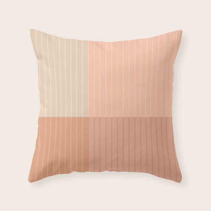 Color Block Line Abstract II Vintage Neutral Throw Pillow Gallery Image 1