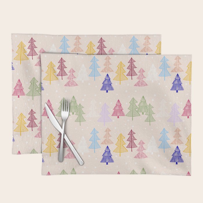 Xmas forrest pattern Placemat Gallery Image 1