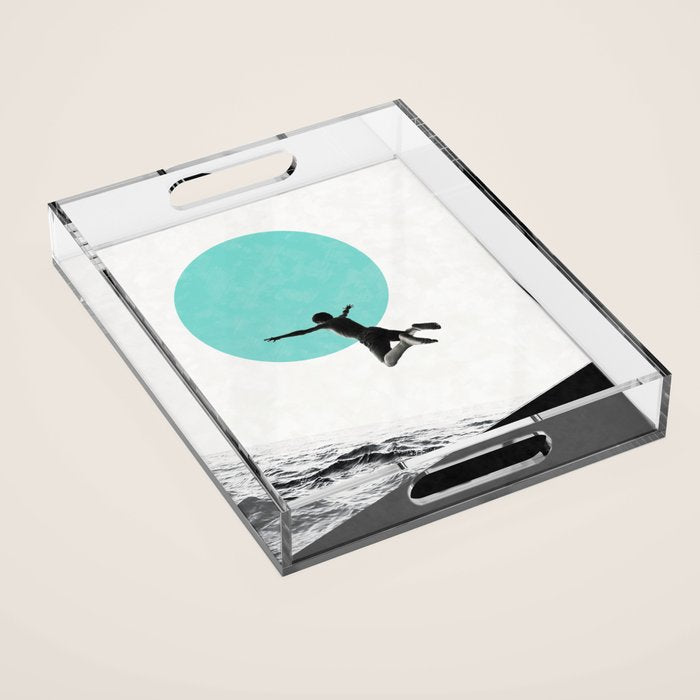 Don't think. Jump ... Acrylic Tray Gallery Image 1