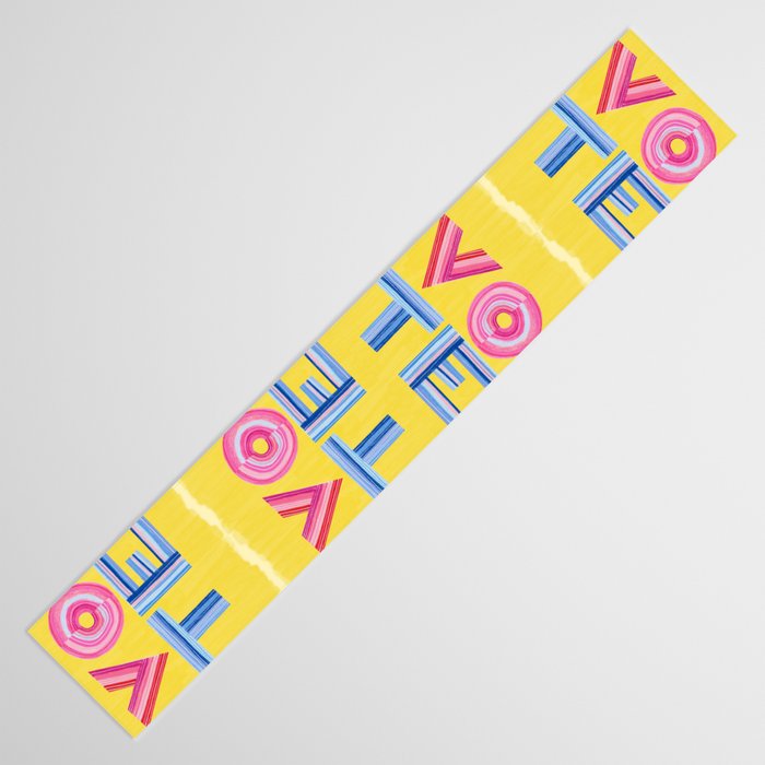 Vote Hand Lettering on Yellow Watercolor Background Table Runner Gallery Image 3