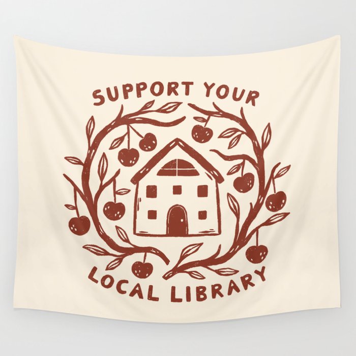 Support Your Local Library Wall Tapestry Gallery Image 4