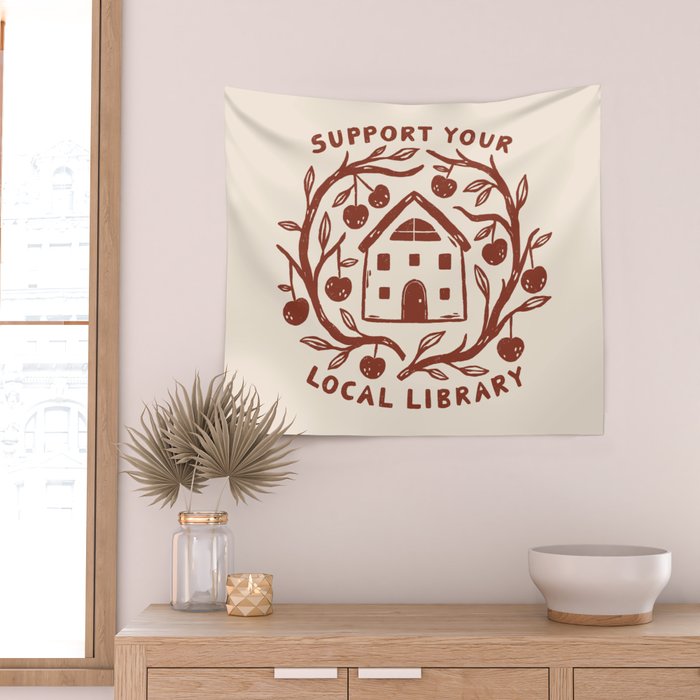 Support Your Local Library Wall Tapestry Gallery Image 2