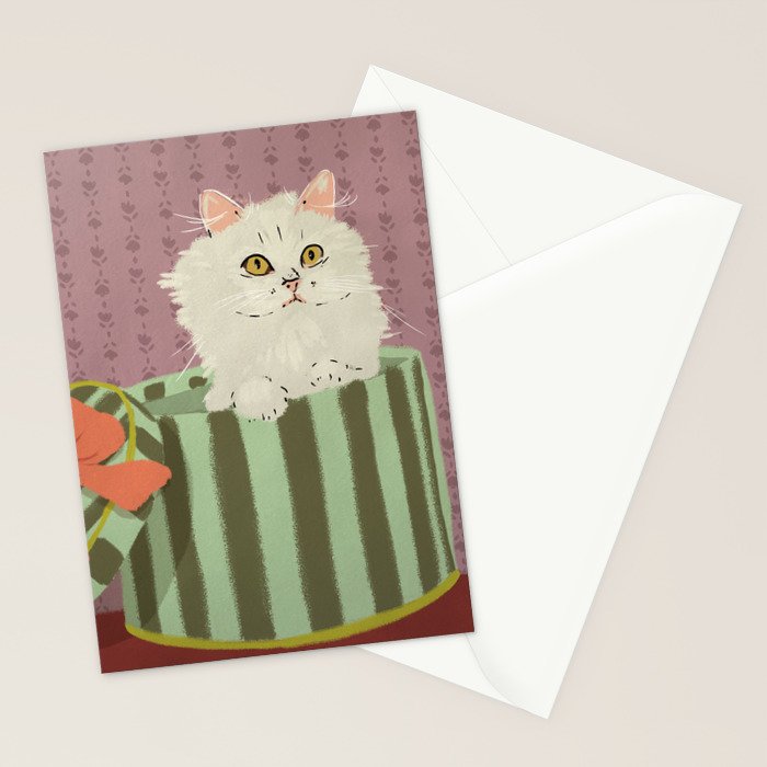 Surprise Kitty Stationery Card Gallery Image 2
