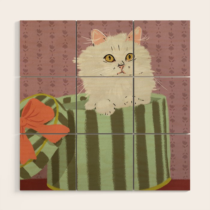 Surprise Kitty Wood Wall Art Gallery Image 1