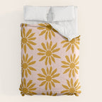Gold Flowers on Pink Background - Pattern Comforter Gallery Image 6