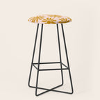 Gold Flowers on Pink Background - Pattern Stool Gallery Image 1