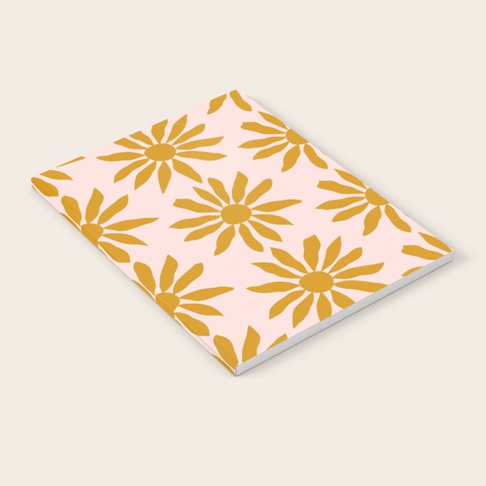Gold Flowers on Pink Background - Pattern Notebook Gallery Image 2