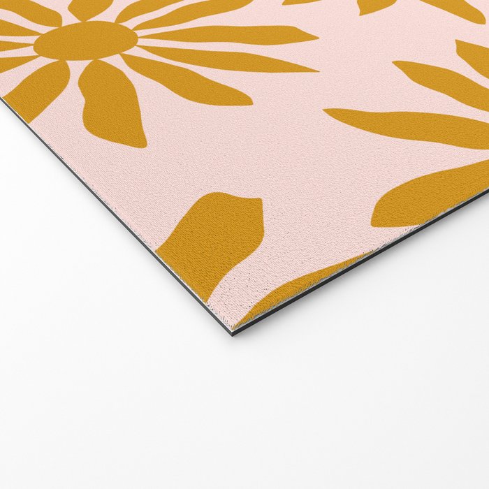 Gold Flowers on Pink Background - Pattern Welcome Mat Gallery Image 2