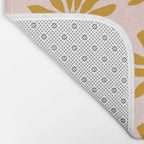 Gold Flowers on Pink Background - Pattern Bath Mat Gallery Image 2