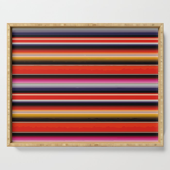 Orange Sarape Saltillo Serving Tray Gallery Image 1