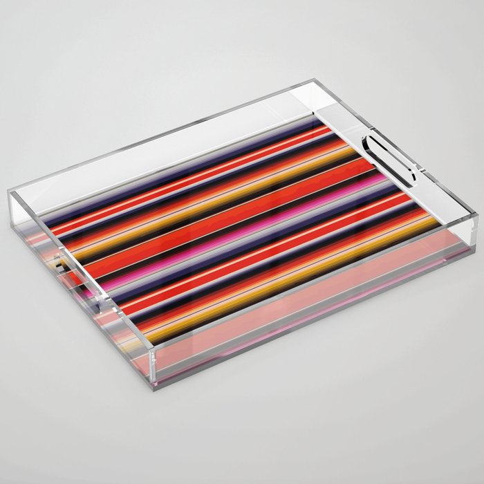 Orange Sarape Saltillo Acrylic Tray Gallery Image 1
