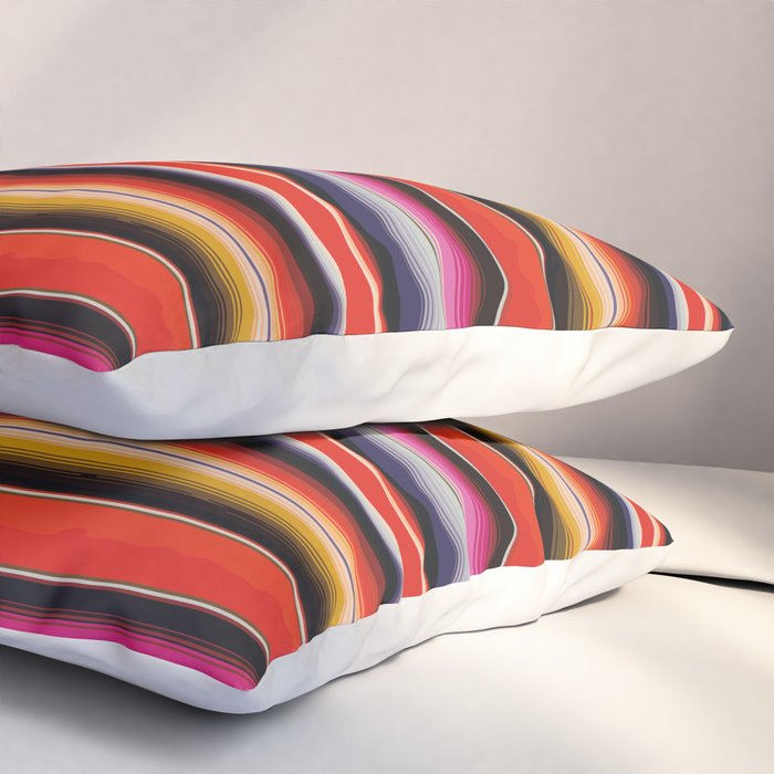Orange Sarape Saltillo Pillow Sham Gallery Image 3