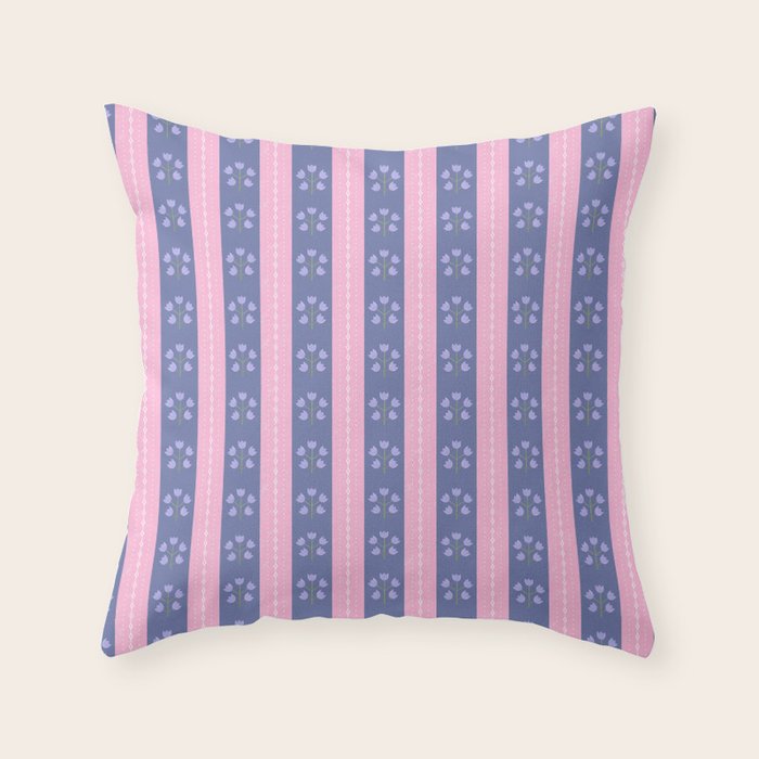 Vintage Folk Stripes Throw Pillow Gallery Image 6