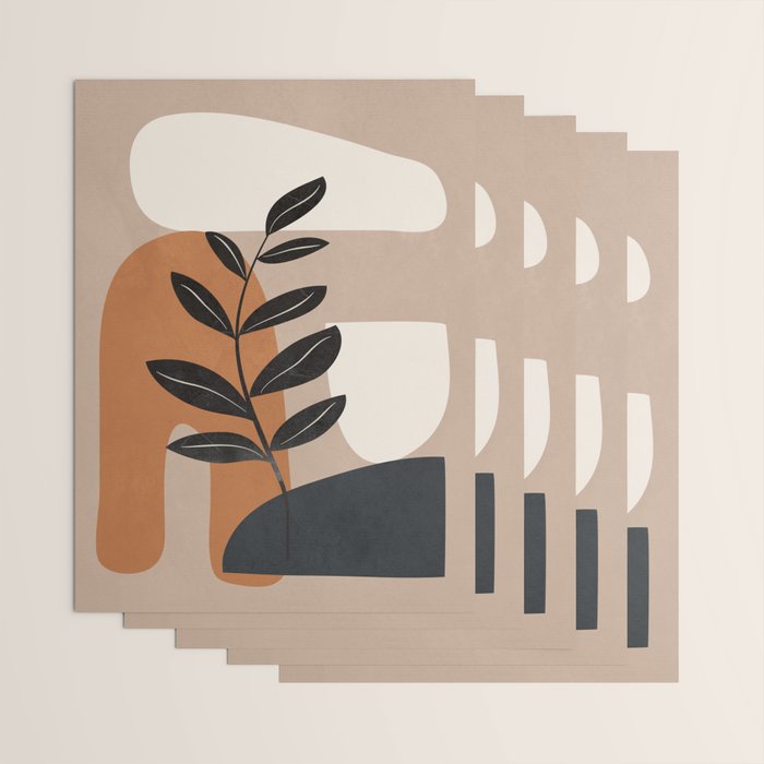 Modern Abstract Minimal Shapes Branches Art 8 Wrapping Paper Gallery Image 3