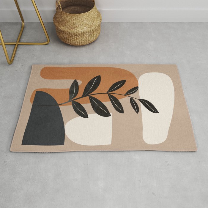 Modern Abstract Minimal Shapes Branches Art 8 Rug Gallery Image 1