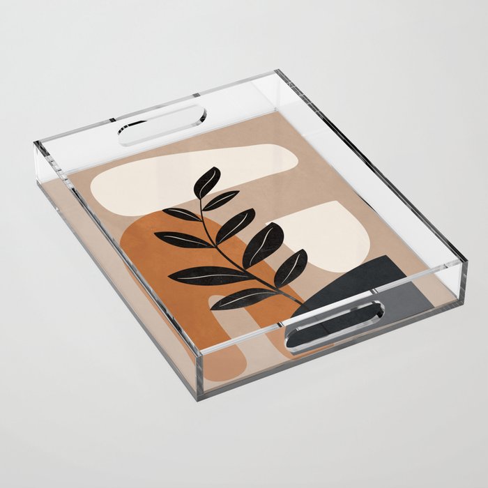 Modern Abstract Minimal Shapes Branches Art 8 Acrylic Tray Gallery Image 1