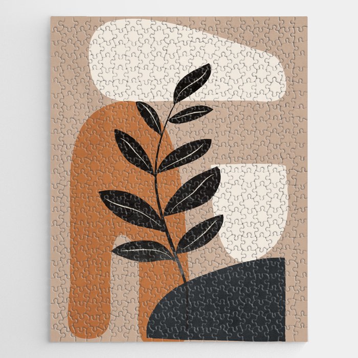 Modern Abstract Minimal Shapes Branches Art 8 Jigsaw Puzzle