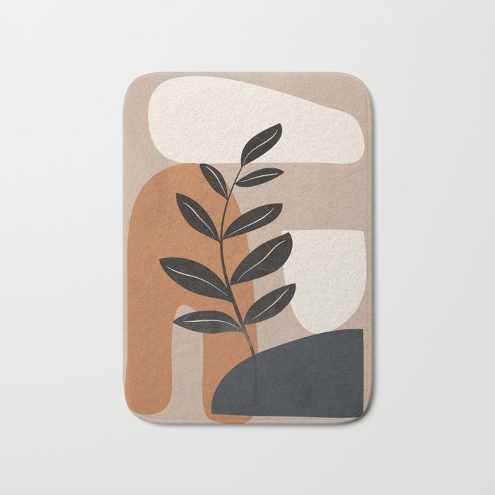 Modern Abstract Minimal Shapes Branches Art 8 Bath Mat Gallery Image 1