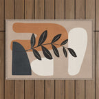Modern Abstract Minimal Shapes Branches Art 8 Outdoor Rug Gallery Image 1