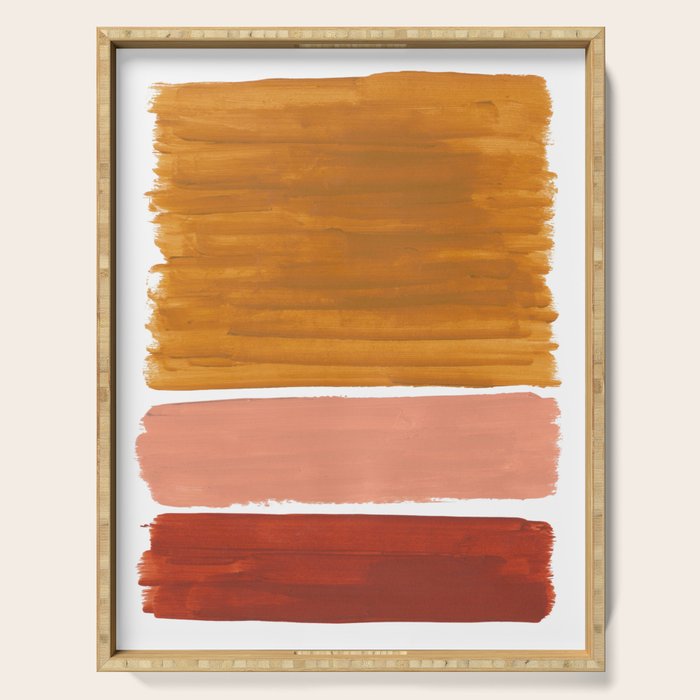 Rothko Minimalist Colorield Warm Earth Tone Yellow Ochre Clay Beige by Ejaaz Haniff Serving Tray Gallery Image 1