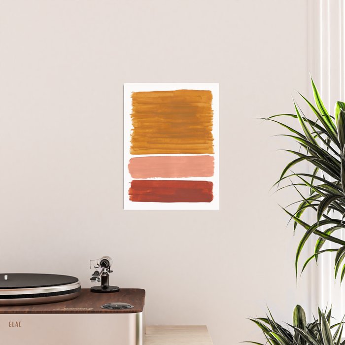 Rothko Minimalist Colorield Warm Earth Tone Yellow Ochre Clay Beige by Ejaaz Haniff Poster Gallery Image 2