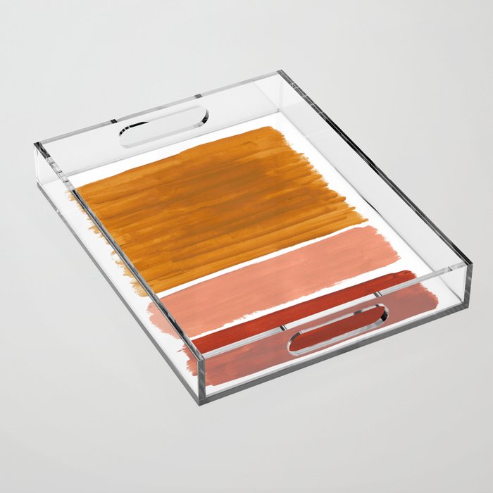 Rothko Minimalist Colorield Warm Earth Tone Yellow Ochre Clay Beige by Ejaaz Haniff Acrylic Tray Gallery Image 1