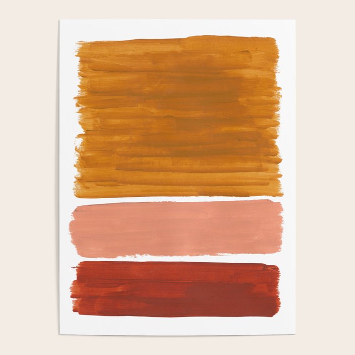 Rothko Minimalist Colorield Warm Earth Tone Yellow Ochre Clay Beige by Ejaaz Haniff Poster Gallery Image 1