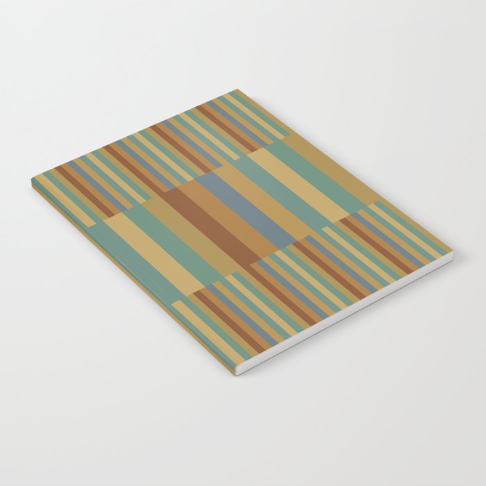 Mixed Stripes Pattern XX Retro Earthy Notebook Gallery Image 2