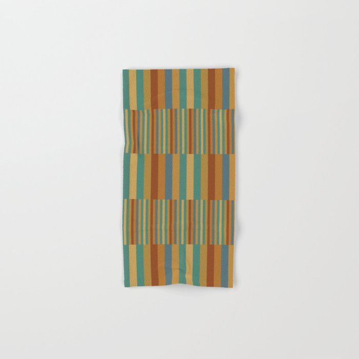 Mixed Stripes Pattern XX Retro Earthy Bath Towel Gallery Image 1