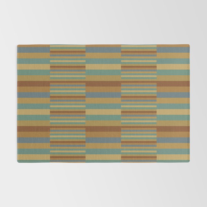 Mixed Stripes Pattern XX Retro Earthy Rug Gallery Image 2