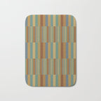 Mixed Stripes Pattern XX Retro Earthy Bath Mat Gallery Image 1