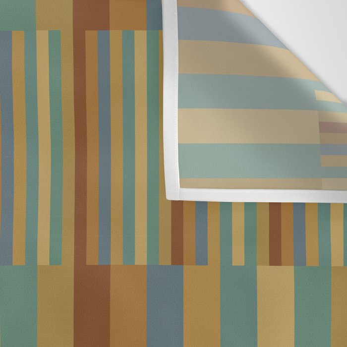 Mixed Stripes Pattern XX Retro Earthy Wall Tapestry Gallery Image 3