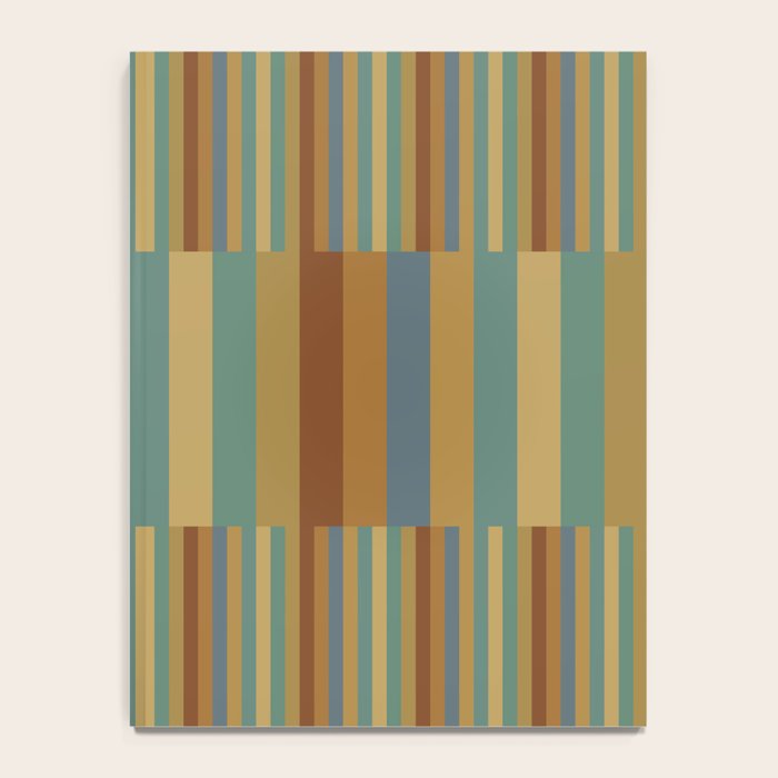 Mixed Stripes Pattern XX Retro Earthy Notebook Gallery Image 4