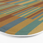 Mixed Stripes Pattern XX Retro Earthy Bath Mat Gallery Image 3
