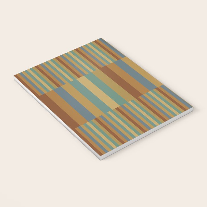 Mixed Stripes Pattern XX Retro Earthy Notebook Gallery Image 3