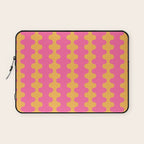 Pop Stripes Wavy Ogee A-Go-Go Pattern in Bright Pink and Yellow Laptop Sleeve Gallery Image 1