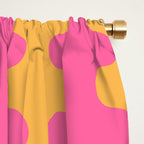 Pop Stripes Wavy Ogee A-Go-Go Pattern in Bright Pink and Yellow Window Curtain Gallery Image 2