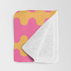 Pop Stripes Wavy Ogee A-Go-Go Pattern in Bright Pink and Yellow Throw Blanket Gallery Image 3