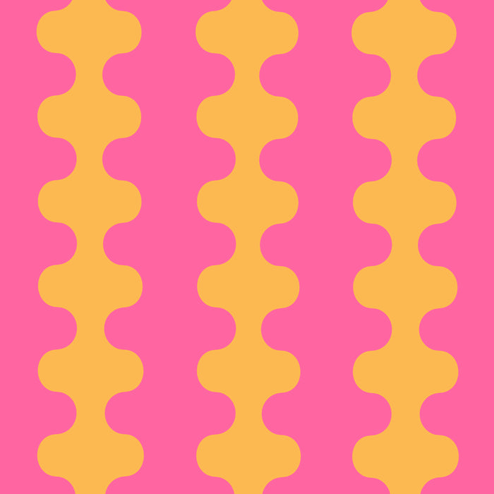 Pop Stripes Wavy Ogee A-Go-Go Pattern in Bright Pink and Yellow Coffee Mug Gallery Image 2