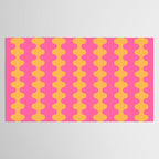 Pop Stripes Wavy Ogee A-Go-Go Pattern in Bright Pink and Yellow Tablecloth Gallery Image 2