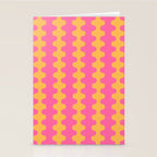 Pop Stripes Wavy Ogee A-Go-Go Pattern in Bright Pink and Yellow Stationery Card Gallery Image 2