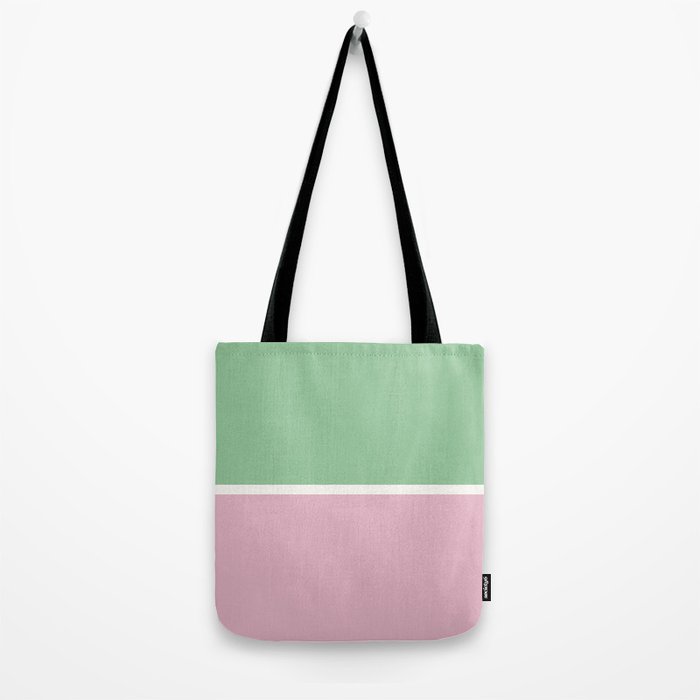 Color Block III Green Pink Tote Bag Gallery Image 2