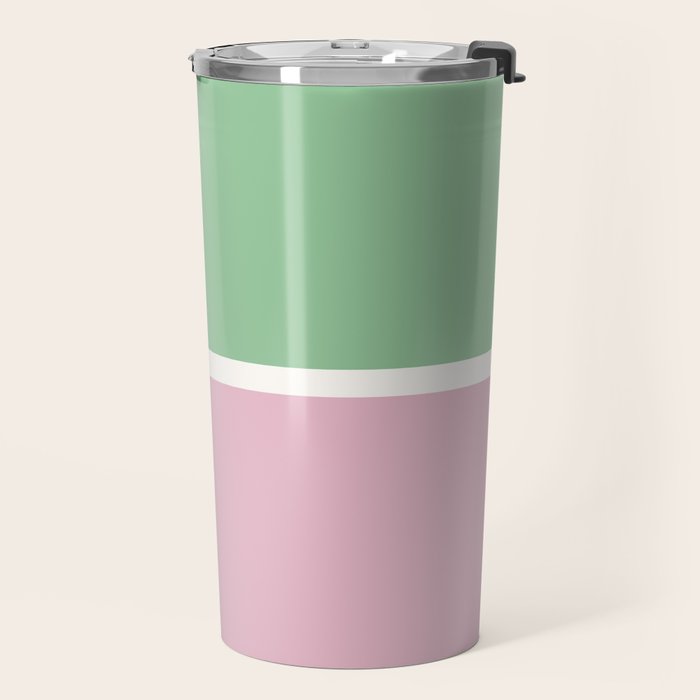 Color Block III Green Pink Travel Mug Gallery Image 2