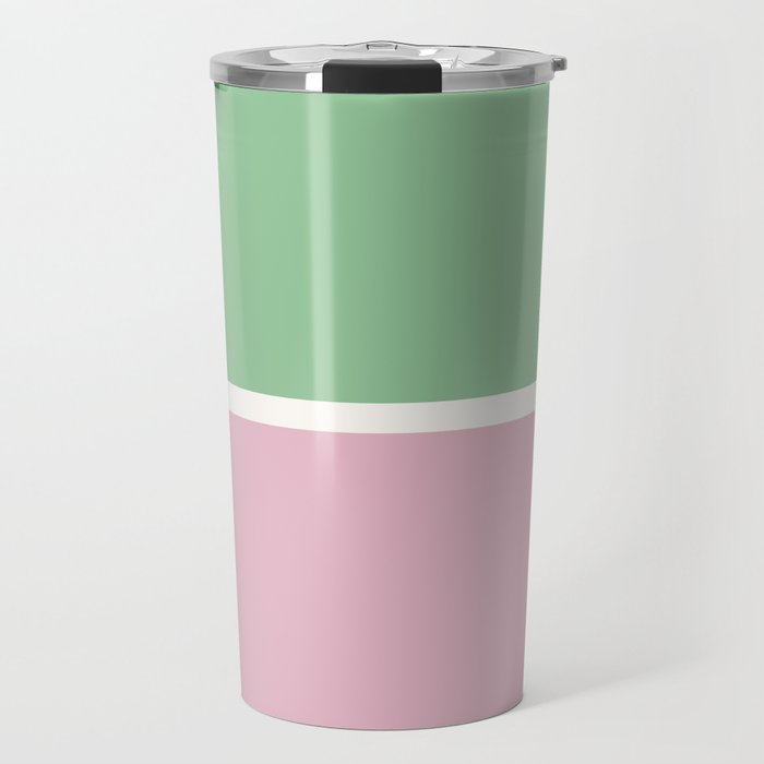 Color Block III Green Pink Travel Mug Gallery Image 1