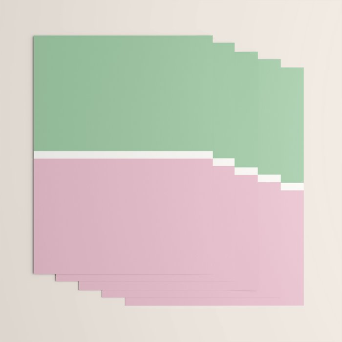 Color Block III Green Pink Wrapping Paper Gallery Image 3