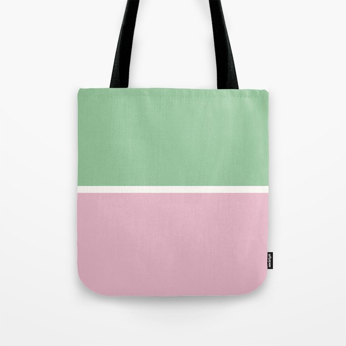 Color Block III Green Pink Tote Bag Gallery Image 1