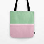 Color Block III Green Pink Tote Bag Gallery Image 1