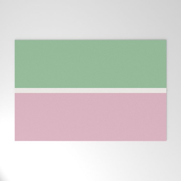 Color Block III Green Pink Welcome Mat Gallery Image 1
