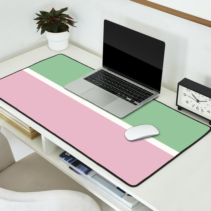 Color Block III Green Pink Desk Mat Gallery Image 2