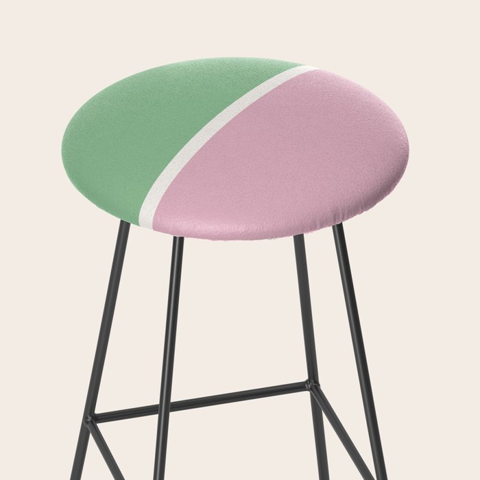 Color Block III Green Pink Stool Gallery Image 2